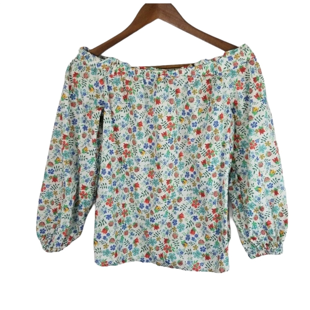 J. Crew Liberty Edenham Floral Off Shoulder Top